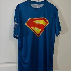 New Superman DC Comics Compression Stretch North Carolina FC Soccer Shirt Top L
